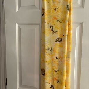Zara Vibrant Yellow and Black floral dress new without tags .